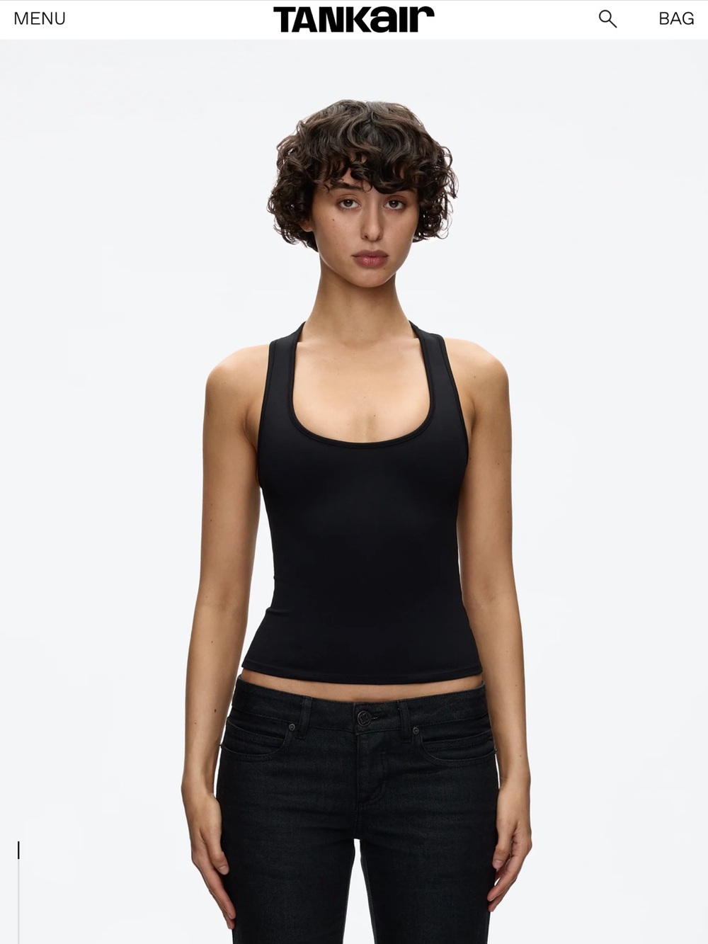TANKAIR SYSTEM Black Scoop-Neck Tank Top